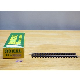 ROKAL  00702,  boîte de 10 rails droits  neuf  BO BO