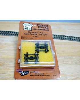 Kadee 504, 2 bogies marchandises A.S.F.  A-3   50 ton  métal et suspendus  neuf   BO