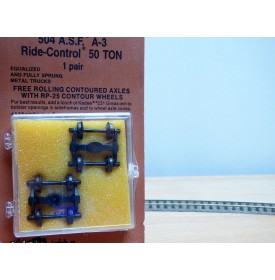 Kadee 504, 2 bogies marchandises A.S.F.  A-3   50 ton  métal et suspendus  neuf   BO