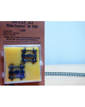 Kadee 504, 2 bogies marchandises A.S.F.  A-3   50 ton  métal et suspendus  neuf   BO