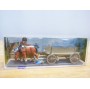 PREISER  Exclusiv  469,   attelages 2 chevaux de trait, conducteur et charrette en bois  Neuf   BO
