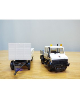 ROCO Minitanks 1639, MERCEDES  UNIMOG  bi cabine et remorque Salzburger Festspiele   Neuf    BO   1/87 HO