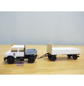 ROCO Minitanks 1639, MERCEDES  UNIMOG  bi cabine et remorque Salzburger Festspiele   Neuf    BO   1/87 HO