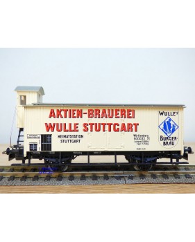 HAMO ( Märklin pour Fleischmann ) 8478, wagon couvert à guérite WULLE  Stuttgart   K.W.Stb.   BO