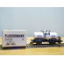 FLEISCHMANN 5422  K,  wagon citerne ancien  à plate forme de serre freins  STANDARD   DR   neuf  BO
