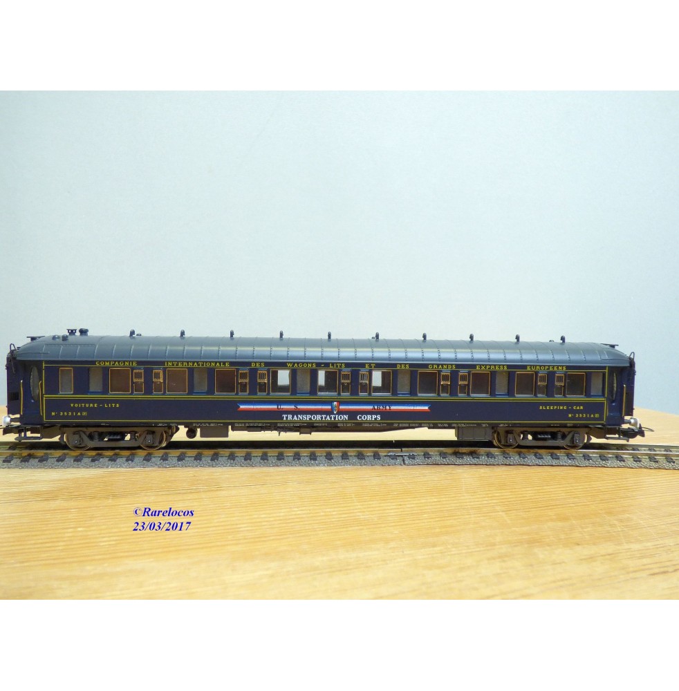 RIVAROSSI  véro 3525, voiture lit type Lx US ARMY Transportation Corps  N° 3531A   CIWL  neuf  BO CIWL    BO