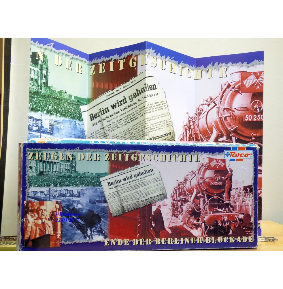 ROCO  43145, coffret commémoratif blocus de Berlin , 1 loco et 4 wagons "  Berlin Blockade "  DR  neuf   BO