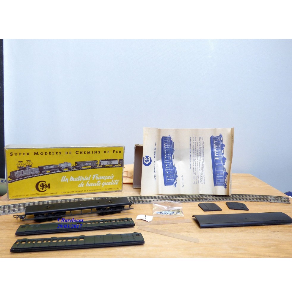 SMCF ???,  rare kit  d' une voiture de 2 Cl. courte à bogies   SNCF  BO