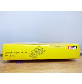 BRAWA 2090, coffret de 3 wagons latrines K.W.Stb.   neuf    BO