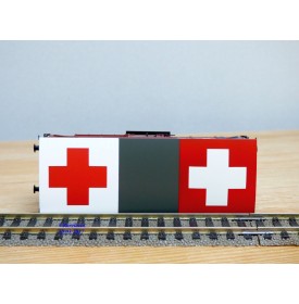 BRAWA 48217, coffret de 3 wagons ambulances type G 10 SBB    neuf    BO