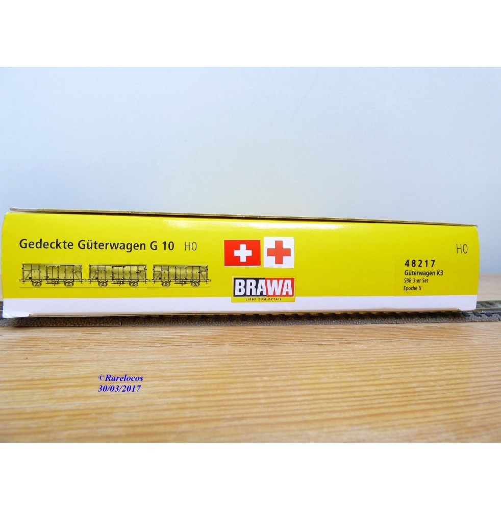 Brawa 50878 voie H0 Coffret de 3 wagons de marchandises
