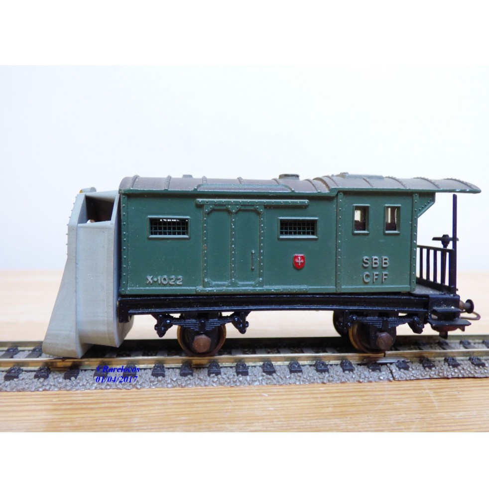 POCHER 180 / 2,  wagon chasse neige à fraise  SBB  