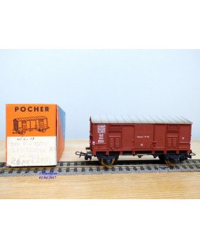 POCHER 310 / 2, rare wagon couvert type F  avec feu de fin de convoi  FS   neuf  BO