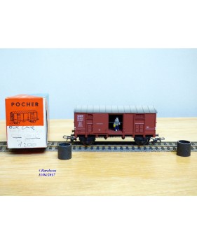 POCHER 304 / 2, rare wagon couvert type F avec personnage   FS  neuf   BO
