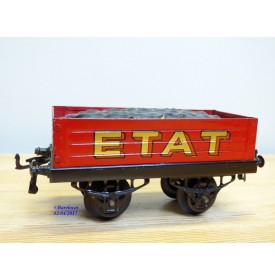 HORNBY ???, wagon tombereau rouge ETAT chargé 