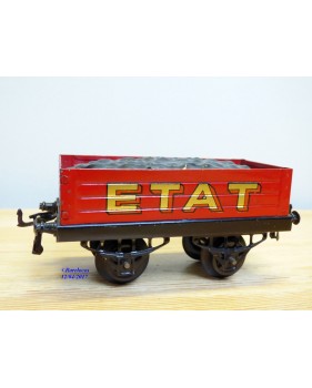 HORNBY ???, wagon tombereau rouge ETAT chargé 