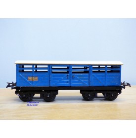 HORNBY 2, wagon bétaillère à bogies bleu  chargé 