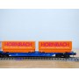 ROCO 47100, couplage porte conteneurs type Sggmrss  Kombiwaggon  SCHENKER  HORNBACH     DB     Neuf    BO