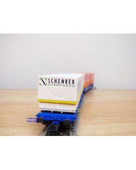 ROCO 47100, couplage porte conteneurs type Sggmrss  Kombiwaggon  SCHENKER  HORNBACH     DB     Neuf    BO