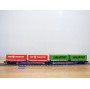 ROCO 47101, couplage porte conteneurs type Sggmrss 715 88  Kombiwaggon  HANGARTNER  FREY TRANSPORT  DB     Neuf    BO