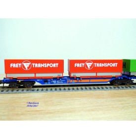 ROCO 47101, couplage porte conteneurs type Sggmrss 715 88  Kombiwaggon  HANGARTNER  FREY TRANSPORT  DB     Neuf    BO
