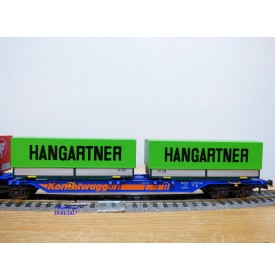 ROCO 47101, couplage porte conteneurs type Sggmrss 715 88  Kombiwaggon  HANGARTNER  FREY TRANSPORT  DB     Neuf    BO