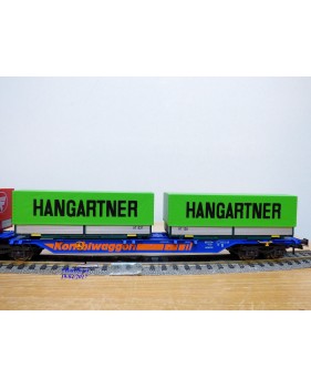 ROCO 47101, couplage porte conteneurs type Sggmrss 715 88  Kombiwaggon  HANGARTNER  FREY TRANSPORT  DB     Neuf    BO