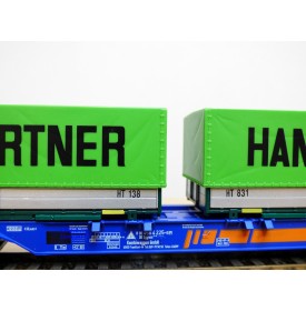 ROCO 47101, couplage porte conteneurs type Sggmrss 715 88  Kombiwaggon  HANGARTNER  FREY TRANSPORT  DB     Neuf    BO
