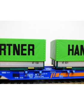 ROCO 47101, couplage porte conteneurs type Sggmrss 715 88  Kombiwaggon  HANGARTNER  FREY TRANSPORT  DB     Neuf    BO
