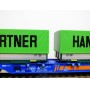 ROCO 47101, couplage porte conteneurs type Sggmrss 715 88  Kombiwaggon  HANGARTNER  FREY TRANSPORT  DB     Neuf    BO