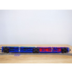 ROCO 47101, couplage porte conteneurs type Sggmrss 715 88  Kombiwaggon  HANGARTNER  FREY TRANSPORT  DB     Neuf    BO