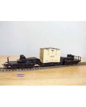 Märklin métal 4617 Wagon surbaissé EVS DB BO