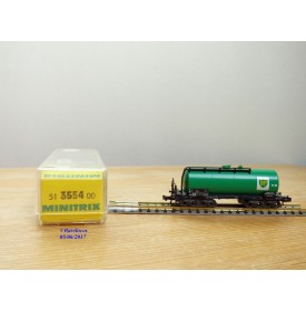MINITRIX  51 3554,  wagon citerne à bogies  BP   DB   neuf  BO 