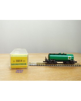 MINITRIX  51 3554,  wagon citerne à bogies  BP   DB   neuf  BO 