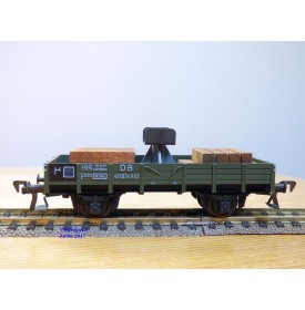 FLEISCHMANN 1451A, wagon plat  à  2  essieux  support de flêche  pour grue Krupp Ardelt   DB  neuf    BO 