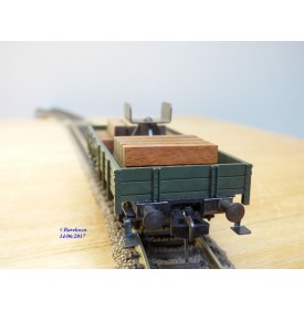 FLEISCHMANN 1451A, wagon plat  à  2  essieux  support de flêche  pour grue Krupp Ardelt   DB  neuf    BO 
