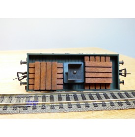 FLEISCHMANN 1451A, wagon plat  à  2  essieux  support de flêche  pour grue Krupp Ardelt   DB  neuf    BO 