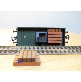 FLEISCHMANN 1451A, wagon plat  à  2  essieux  support de flêche  pour grue Krupp Ardelt   DB  neuf    BO 