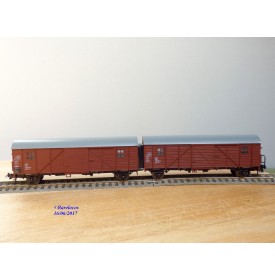 SACHSENMODELLE 16008 / 16007, couplage de wagons couvert  type Hrz-z  330   DB     BO
