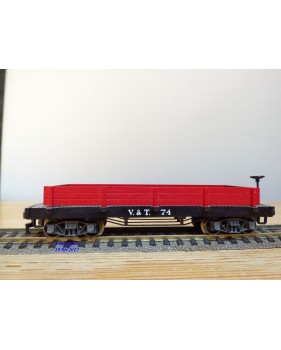 AHM  POCHER  6245 , wagon plat ancien( old time flat  car )   V&T  RR    BO