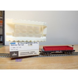 AHM  POCHER  6245 , wagon plat ancien( old time flat  car )   V&T  RR    BO