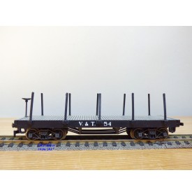 AHM  POCHER  6248 , wagon plat à ranchers  ancien ( old time flat  car )   V&T  RR  N+: 54    BO