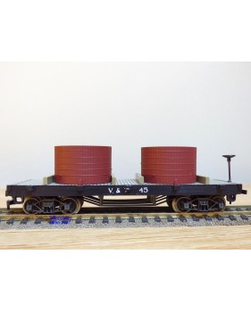 AHM  POCHER  6255, wagon plat à citernes  ancien ( old time tank  car )   V&T  RR  N°: 45    BO
