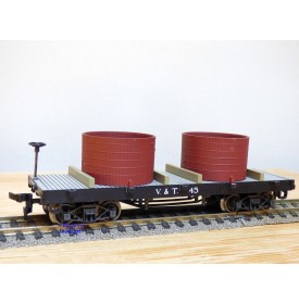 AHM  POCHER  6255, wagon plat à citernes  ancien ( old time tank  car )   V&T  RR  N°: 45    BO