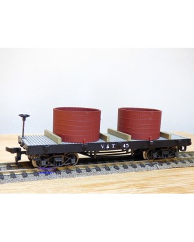 AHM  POCHER  6255, wagon plat à citernes  ancien ( old time tank  car )   V&T  RR  N°: 45    BO