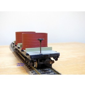AHM  POCHER  6255, wagon plat à citernes  ancien ( old time tank  car )   V&T  RR  N°: 45    BO