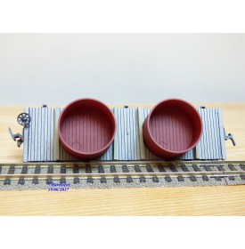 AHM  POCHER  6255, wagon plat à citernes  ancien ( old time tank  car )   V&T  RR  N°: 45    BO