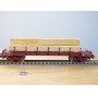 JOUEF 655000, wagon plat  à ranchers  à 2 bogies type  Ro2yw  chargé de poutres   SNCF  neuf   BO
