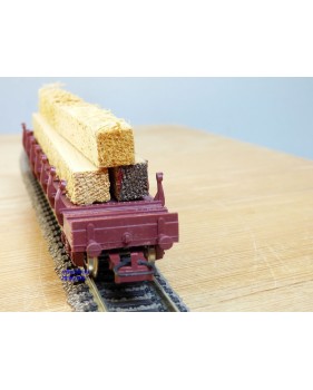 JOUEF 655000, wagon plat  à ranchers  à 2 bogies type  Ro2yw  chargé de poutres   SNCF  neuf   BO