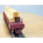 JOUEF 655000, wagon plat  à ranchers  à 2 bogies type  Ro2yw  chargé de poutres   SNCF  neuf   BO